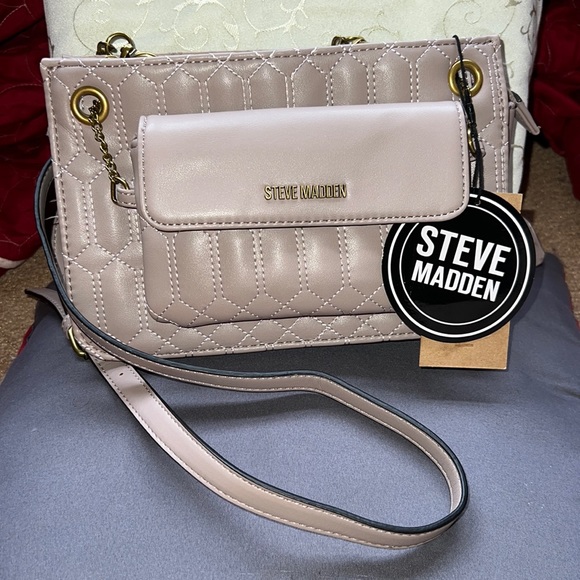 NWT STEVE MADDEN BELIAN Crossbody Bag Quilted 2PC🌹🌹 - Picture 3 of 17